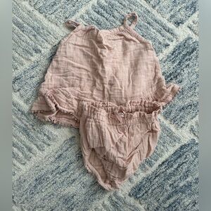 Jamie Kay Pink Muslin Ruffle Tank & Bloomers Set